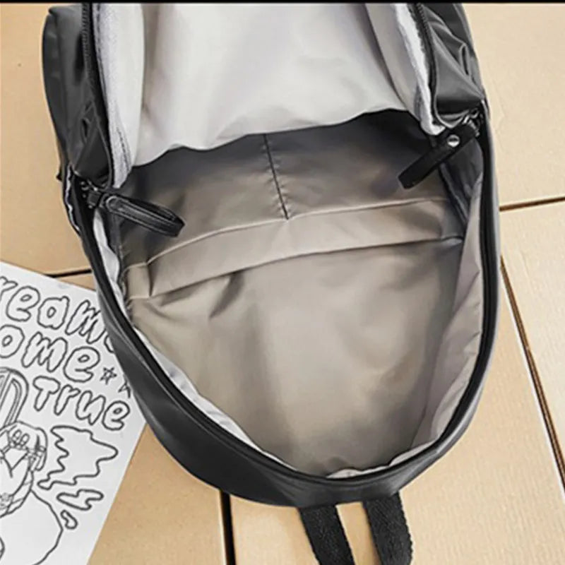 PU Leather Zip Backpack Bag - JINJASTYLE