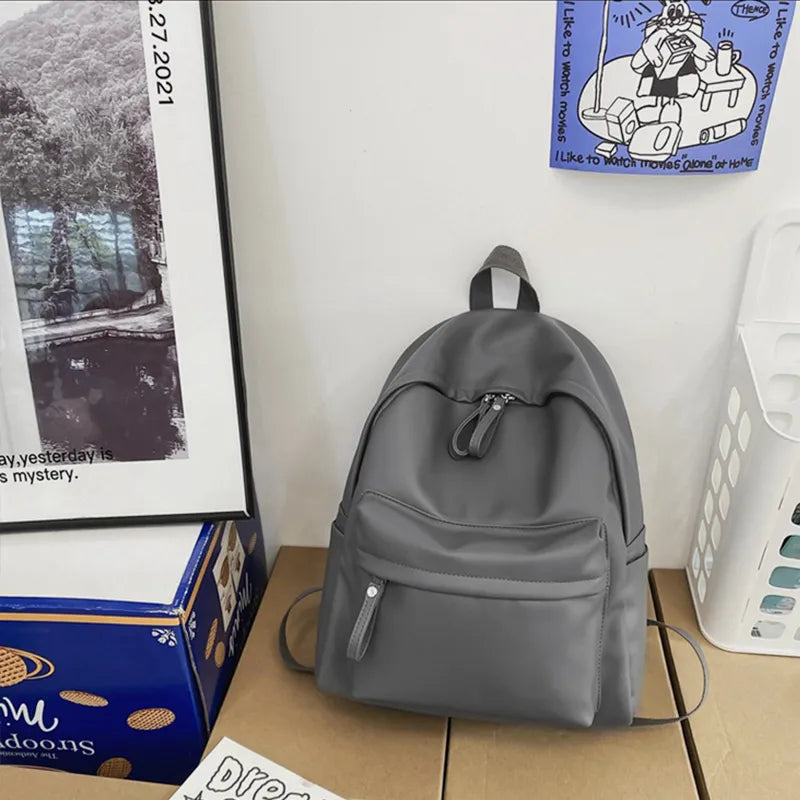 PU Leather Zip Backpack Bag - JINJASTYLE