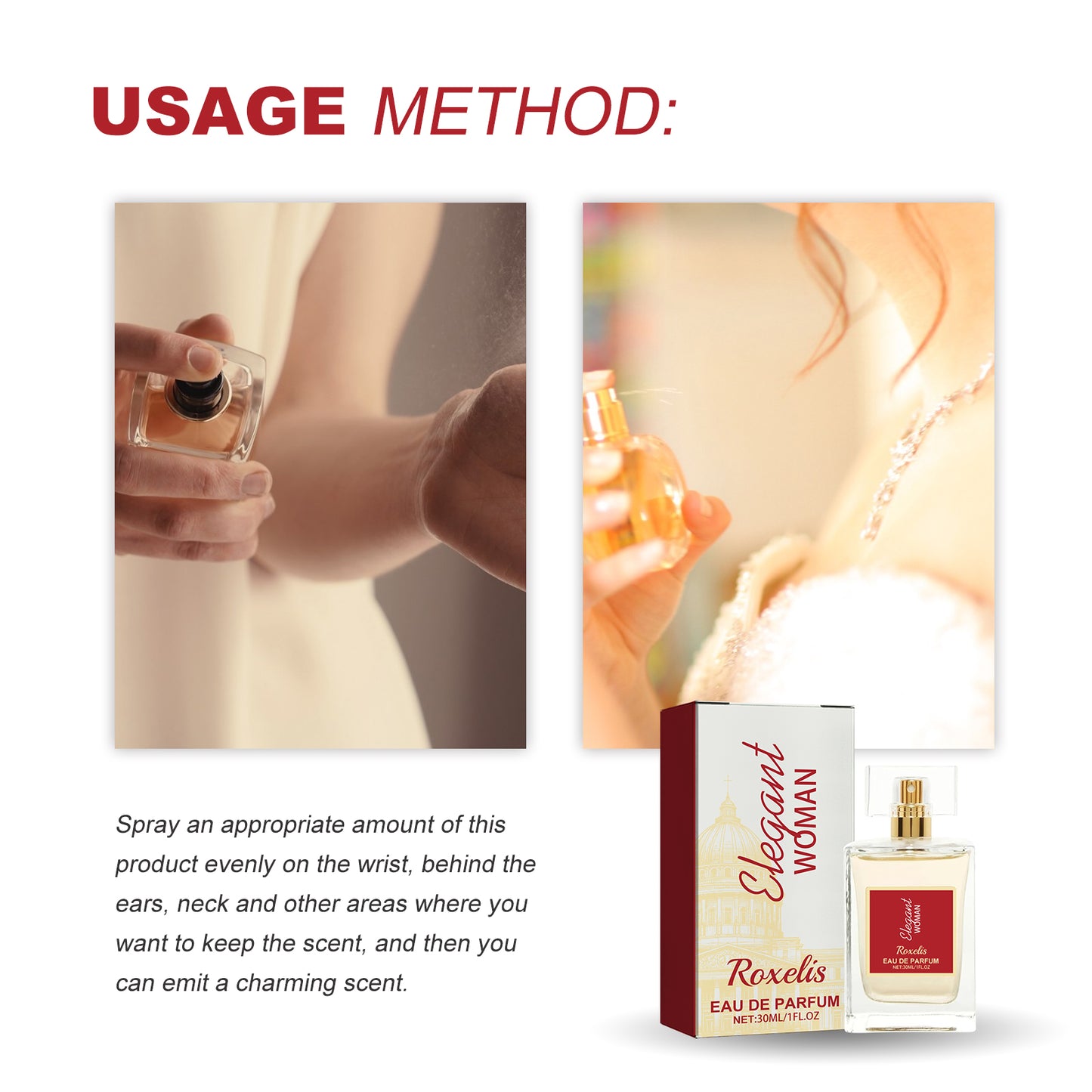 Elegant Woman Eau De Parfum, Natural Fresh Niche Light Elegant Flower Fruit Fragrance Wrist Behind Ear Lasting Fragrance Dating Atmosphere Perfume - JINJASTYLE