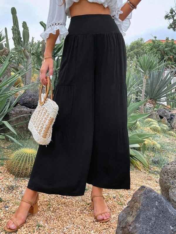 Summer Leisure Wide Leg Cotton and Hemp Explosion High Waist Loose Pants Women's Pants