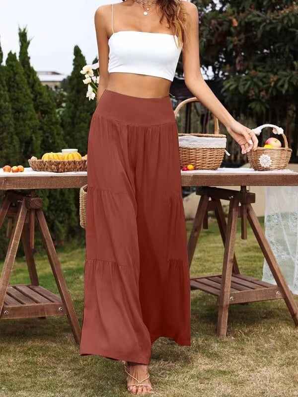 Summer Leisure Wide Leg Cotton and Hemp Explosion High Waist Loose Pants Women's Pants