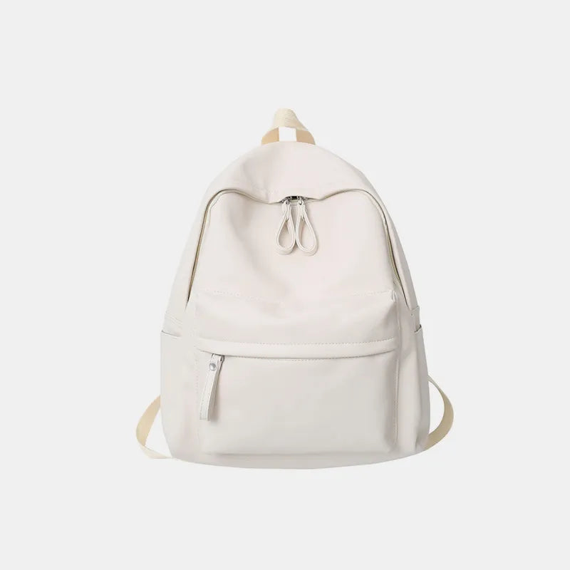 PU Leather Zip Backpack Bag - JINJASTYLE