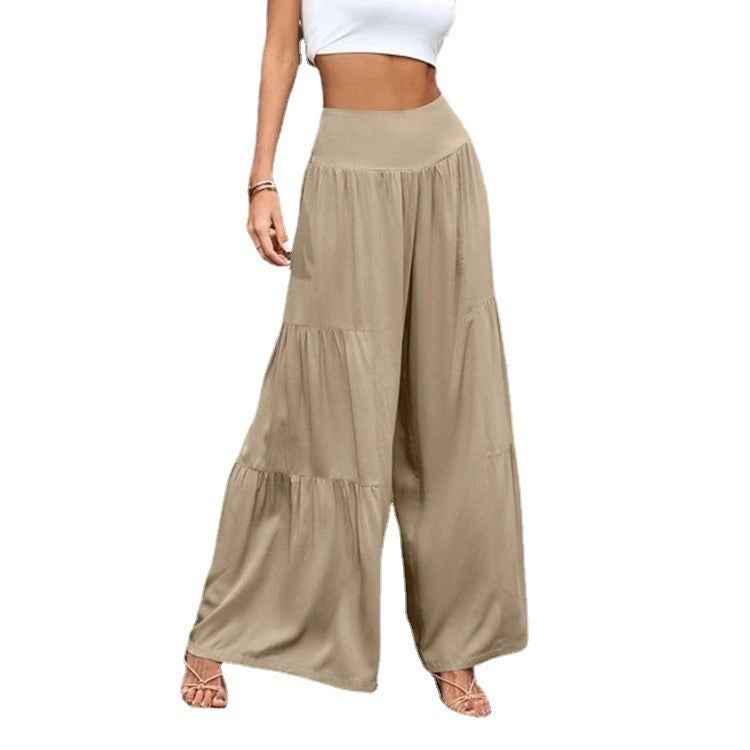 Summer Leisure Wide Leg Cotton and Hemp Explosion High Waist Loose Pants Women's Pants