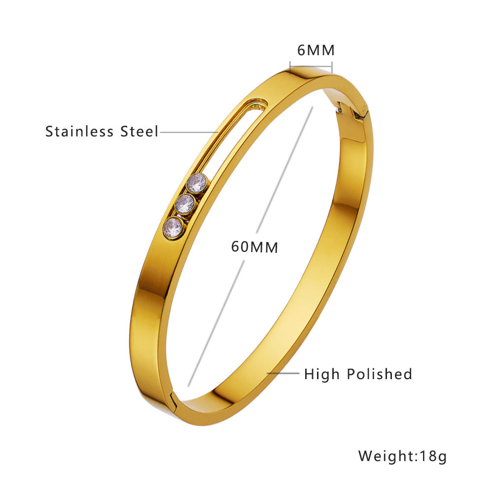 European and American titanium steel buckle women's bracelet INS style fashionable versatile bracelet - JINJASTYLE
