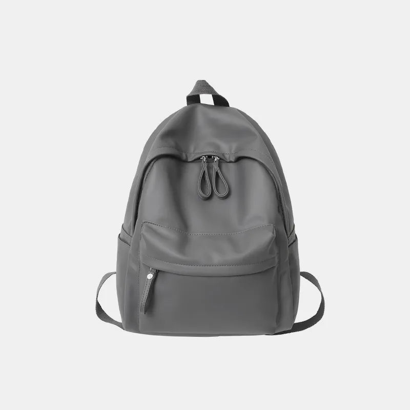 PU Leather Zip Backpack Bag - JINJASTYLE