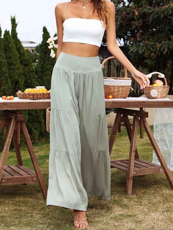 Summer Leisure Wide Leg Cotton and Hemp Explosion High Waist Loose Pants Women's Pants