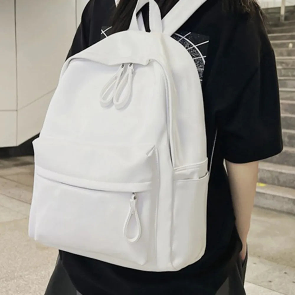 PU Leather Zip Backpack Bag - JINJASTYLE
