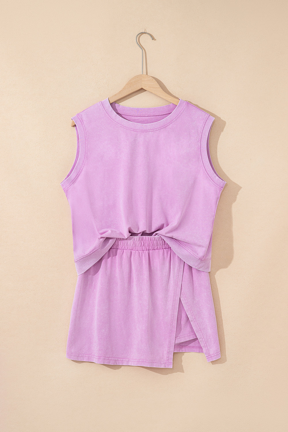 Set gonna foderata in cotone con top in cotone lavato minerale - 2 pezzi - JINJASTYLE