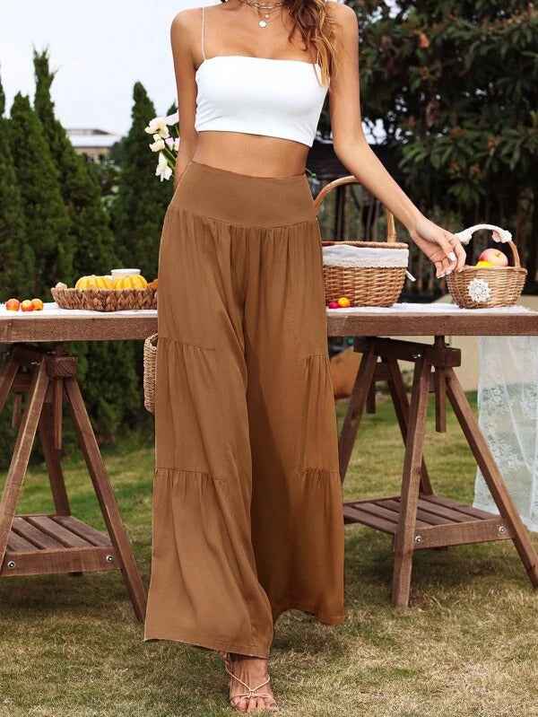 Summer Leisure Wide Leg Cotton and Hemp Explosion High Waist Loose Pants Women's Pants