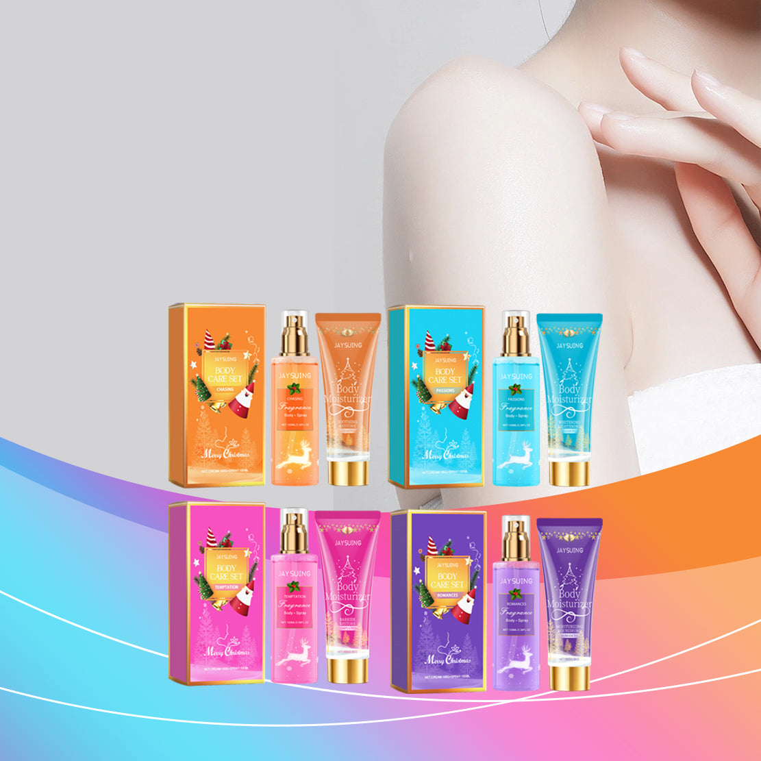 Set di Cura del Corpo Natalizio: Spray Deodorante e Lozione Corpo per una Fragranza Festiva Duratura - JINJASTYLE
