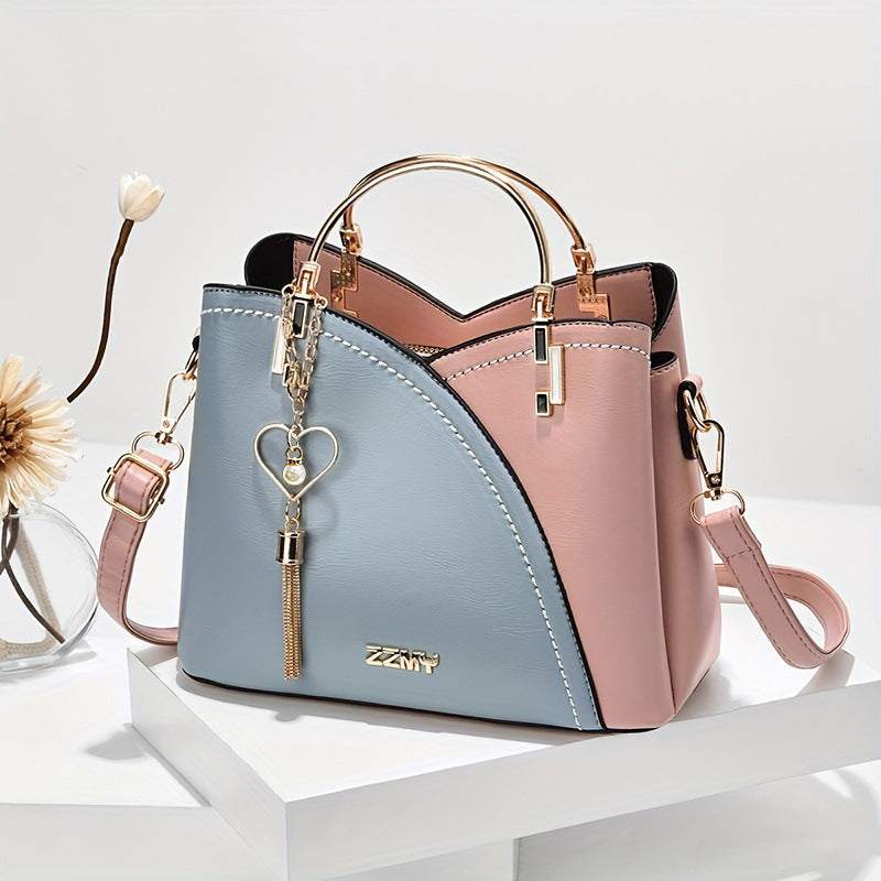 Trendy Handbag Korean Style Color Block Large Capacity Women's Bag Fashion Shoulder Crossbody Bag Wholesale Cross-border Bucket Bag - JINJASTYLE