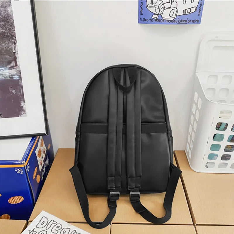 PU Leather Zip Backpack Bag - JINJASTYLE