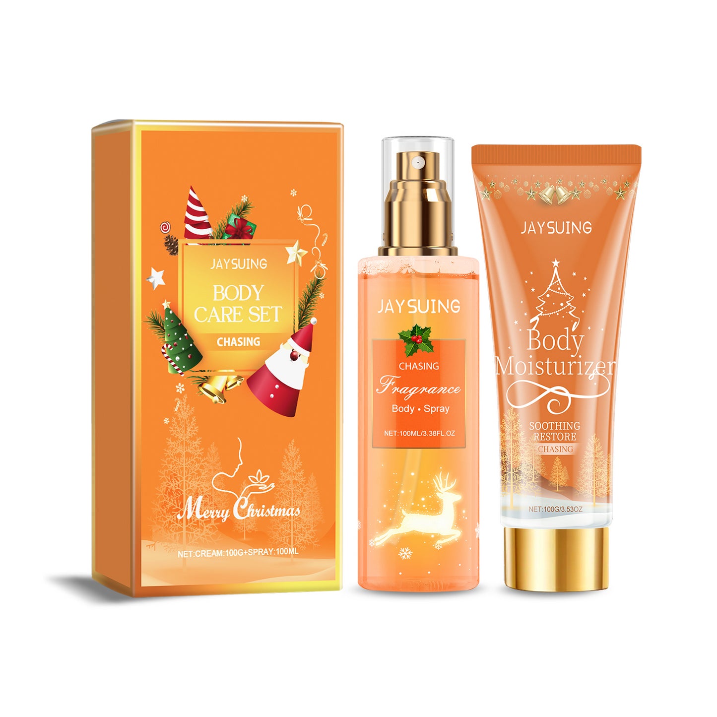 Set di Cura del Corpo Natalizio: Spray Deodorante e Lozione Corpo per una Fragranza Festiva Duratura - JINJASTYLE
