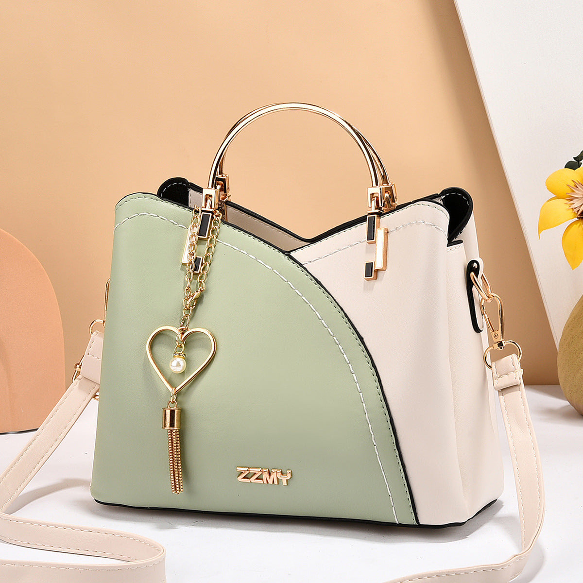 Trendy Handbag Korean Style Color Block Large Capacity Women's Bag Fashion Shoulder Crossbody Bag Wholesale Cross-border Bucket Bag - JINJASTYLE