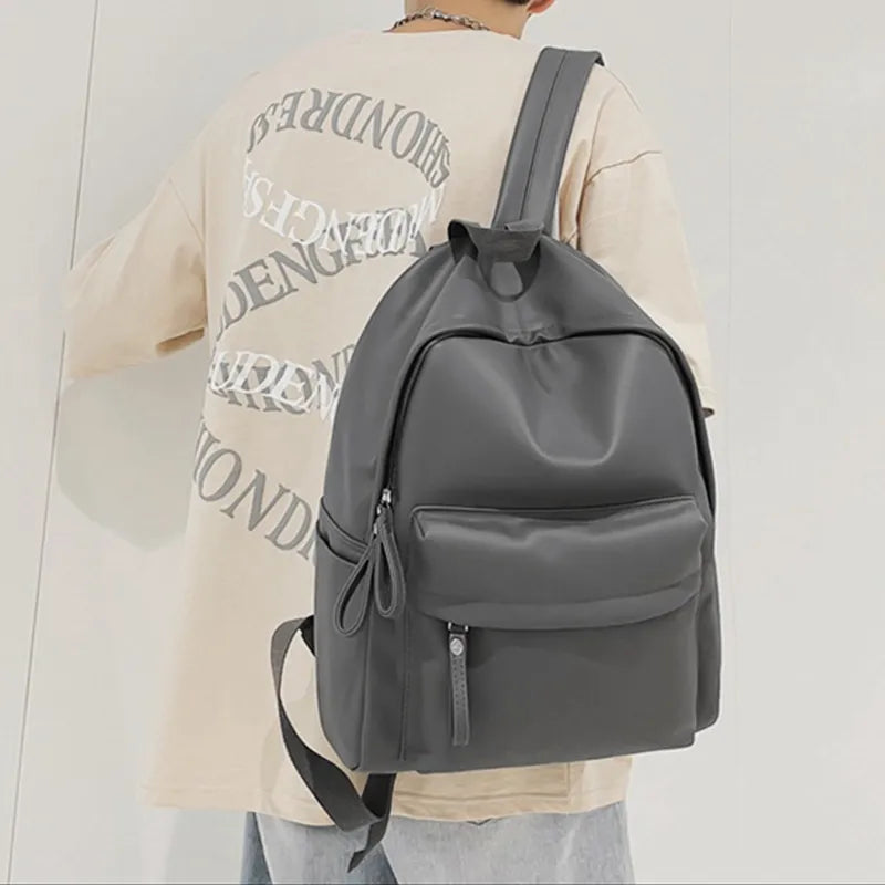PU Leather Zip Backpack Bag - JINJASTYLE