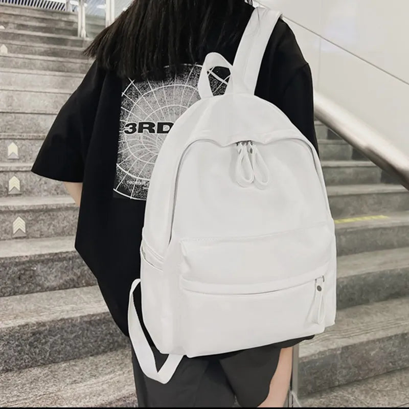 PU Leather Zip Backpack Bag - JINJASTYLE