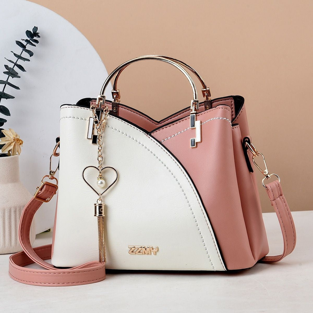 Trendy Handbag Korean Style Color Block Large Capacity Women's Bag Fashion Shoulder Crossbody Bag Wholesale Cross-border Bucket Bag - JINJASTYLE
