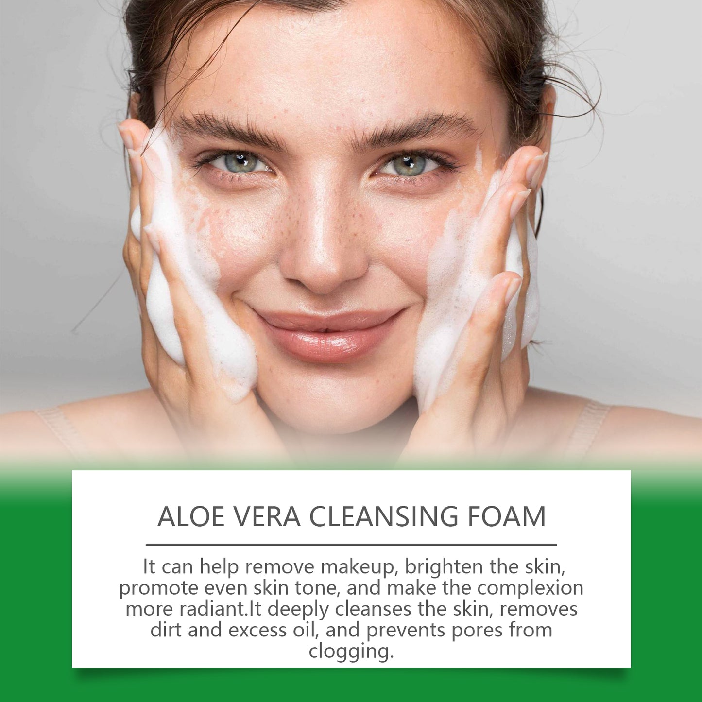 Aloe Vera Cleansing Foam Face Gently Cleanses Skin And Pores, Hydrates And Controls Oil, Moisturizes And Is Not Tight - JINJASTYLE