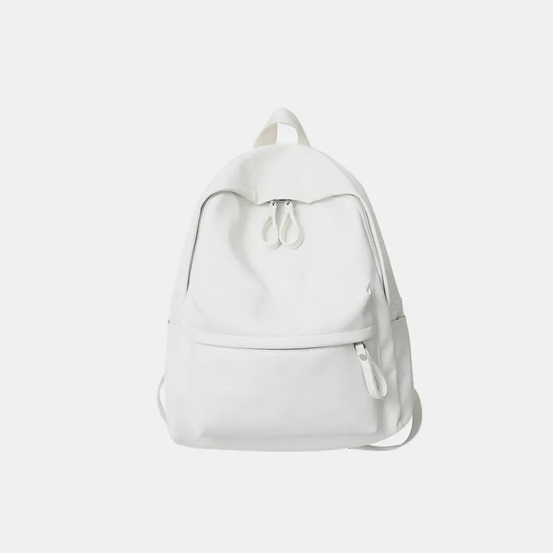 PU Leather Zip Backpack Bag - JINJASTYLE
