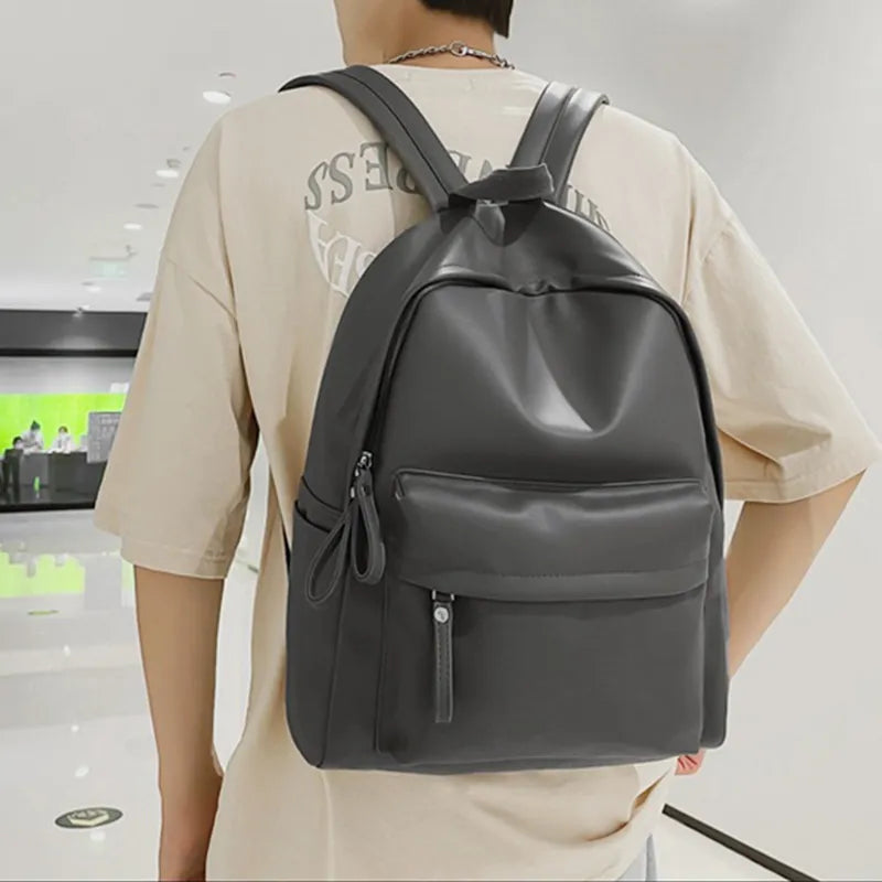 PU Leather Zip Backpack Bag - JINJASTYLE