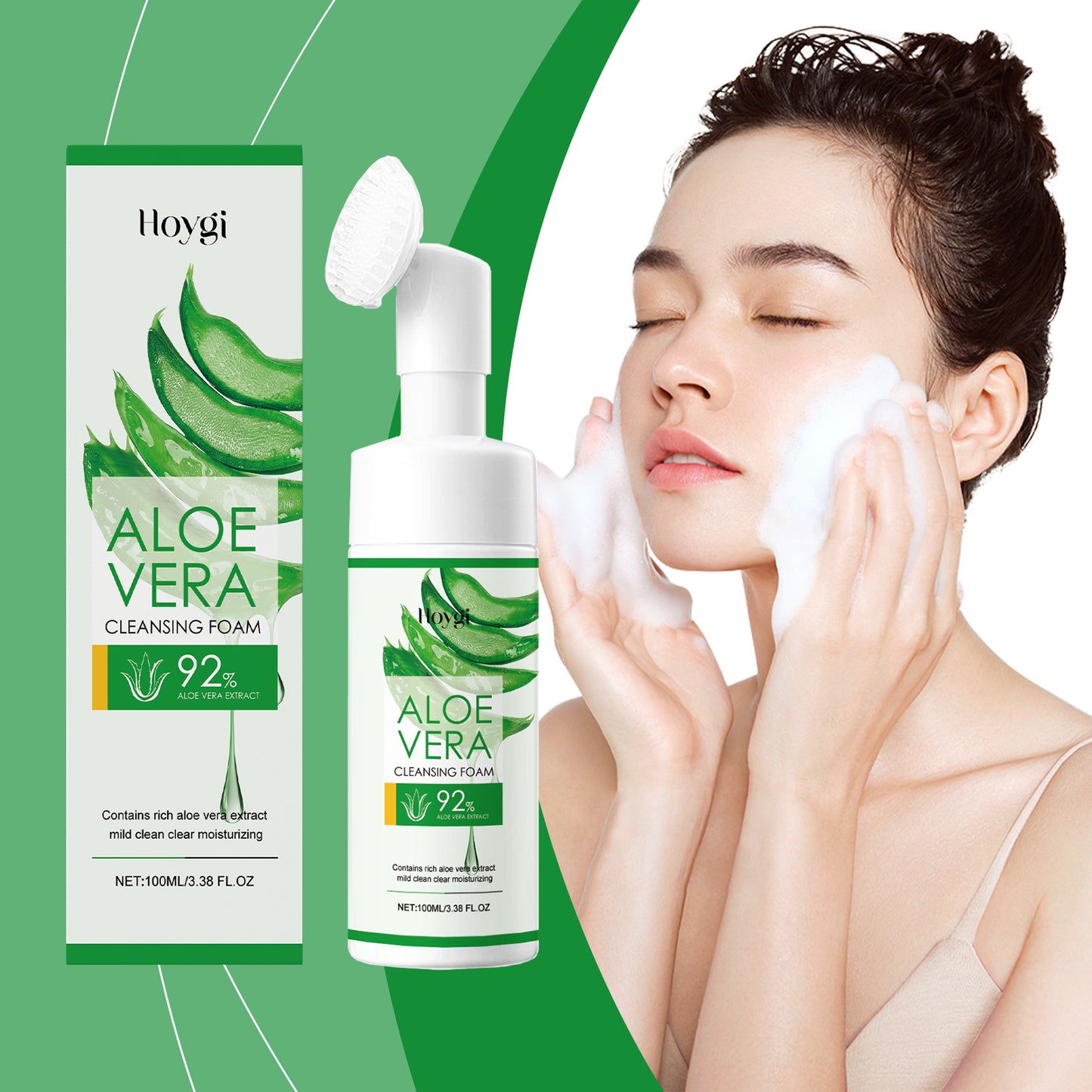 Aloe Vera Cleansing Foam Face Gently Cleanses Skin And Pores, Hydrates And Controls Oil, Moisturizes And Is Not Tight - JINJASTYLE