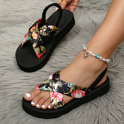 Sandali Estivi Donna Altezza Crescente, Stile Europeo e Americano, Tacco Piatto e Suola Spessa, Moda Nuova, Piccola Dimensione - JINJASTYLE