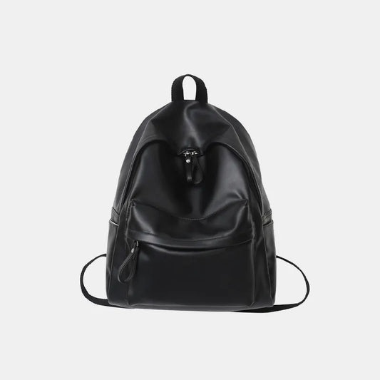 PU Leather Zip Backpack Bag - JINJASTYLE