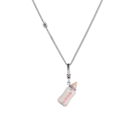 Collana pendente bottiglia acrilica con stampa lettere raffinata - JINJASTYLE