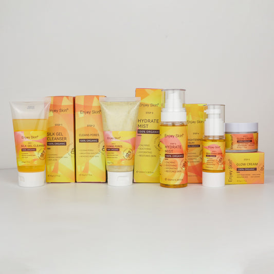 5pcs Natural Organic Vegan Facial Anti Acne Serum Skincare Cream Face Care Whitening Tumeric Skin Care Set - JINJASTYLE