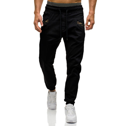 Pantaloni jogger fitness uomo in tinta unita per palestra, pantaloni lunghi casual per workout e sportività - JINJASTYLE