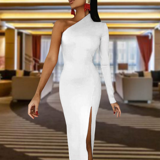 Half Sleeve Slit Dress - JINJASTYLE