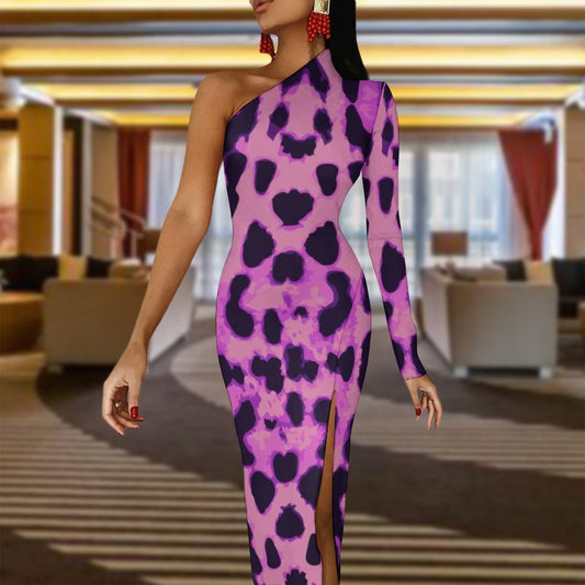 Half Sleeve Slit Dress - JINJASTYLE